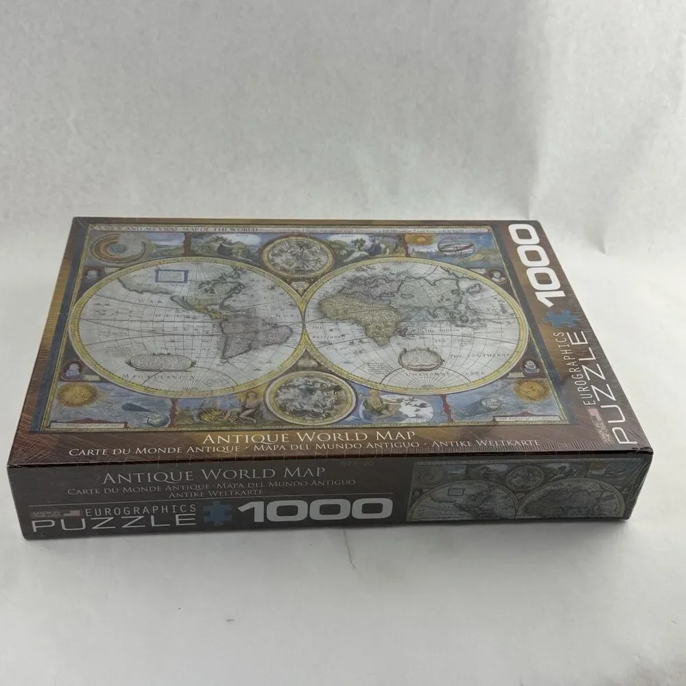 EuroGraphics Antique World Map Puzzle 1000 Piece 6000 2006 Jigsaw New Sealed